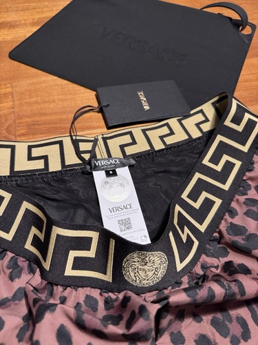 VERSACE UNDERWEAR Brown Leopard All Over Print Swim Shorts Size IT 5 (L) - Picture 6 of 24