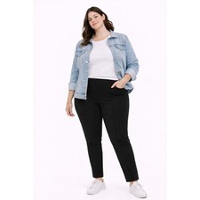 Liverpool Ponte Knit Leggings Women 14 Black Side Zip Seamed Trousers Workwear