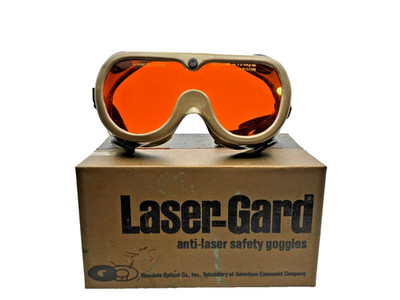 Vintage Laser-Gard LGS-A Argon Safety Goggles OD15 488nm 514.5nm w/Box USA