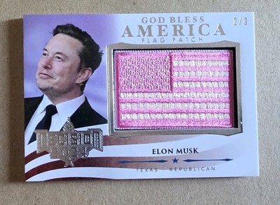 Decision 2024 Update Elon Musk #U14 Silver Foil GOD BLESS AMERICA FLAG # 2/3