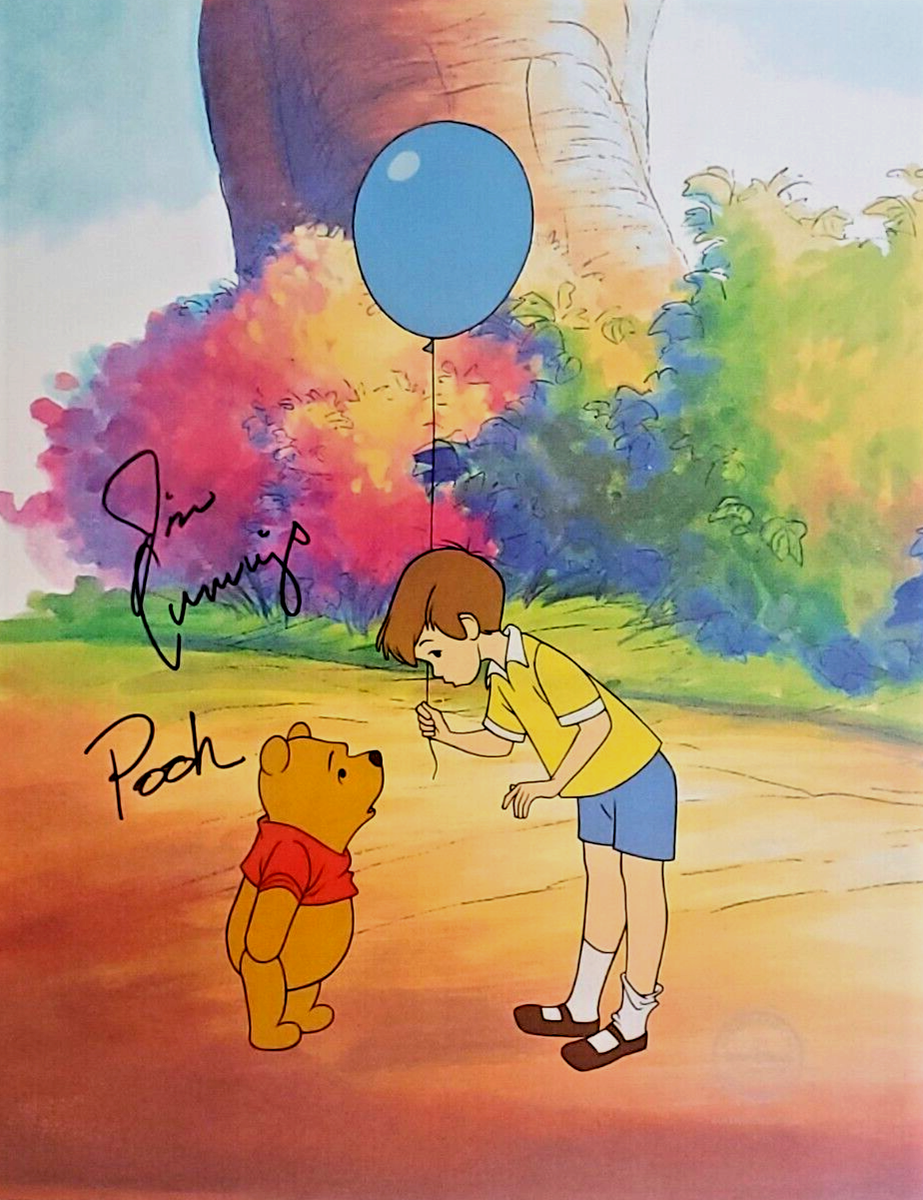 💚 Disney Winnie Pooh Balloon Christopher Robin Cel Signed Voice