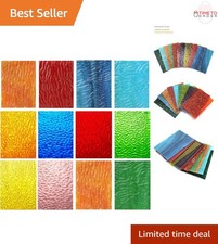 Stained Glass Sheets Pack 4x6 Inch Textured Mosaic Tiles for Crafts Home Decor