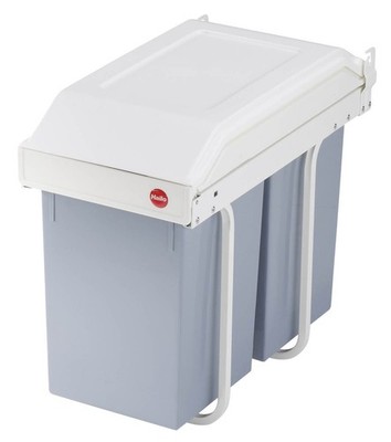Hailo Einbau-Mülleimer Mülltrennung System 2x14L Volumen Abfallsammler Eimer NEU