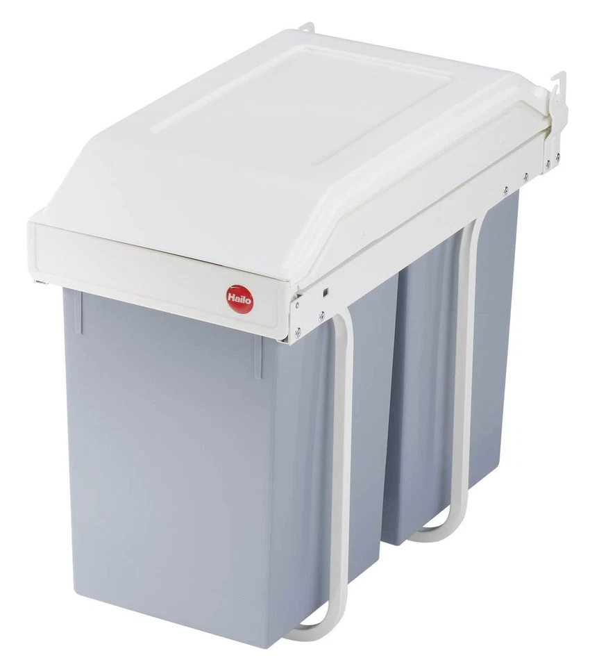 Hailo Einbau-Mülleimer Mülltrennung System 2x14L Volumen Abfallsammler Eimer NEU