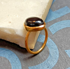 Black Onyx Ring 18k Gold Plated Sterling Silver Handmade Gemstone Ring Jewelry