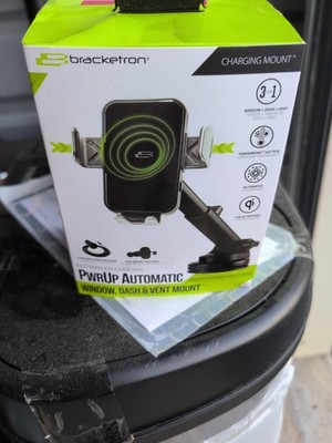 Bracketron - PwrUp Qi Automatic Dash / Window / Vent Mount for Most Cell Phones