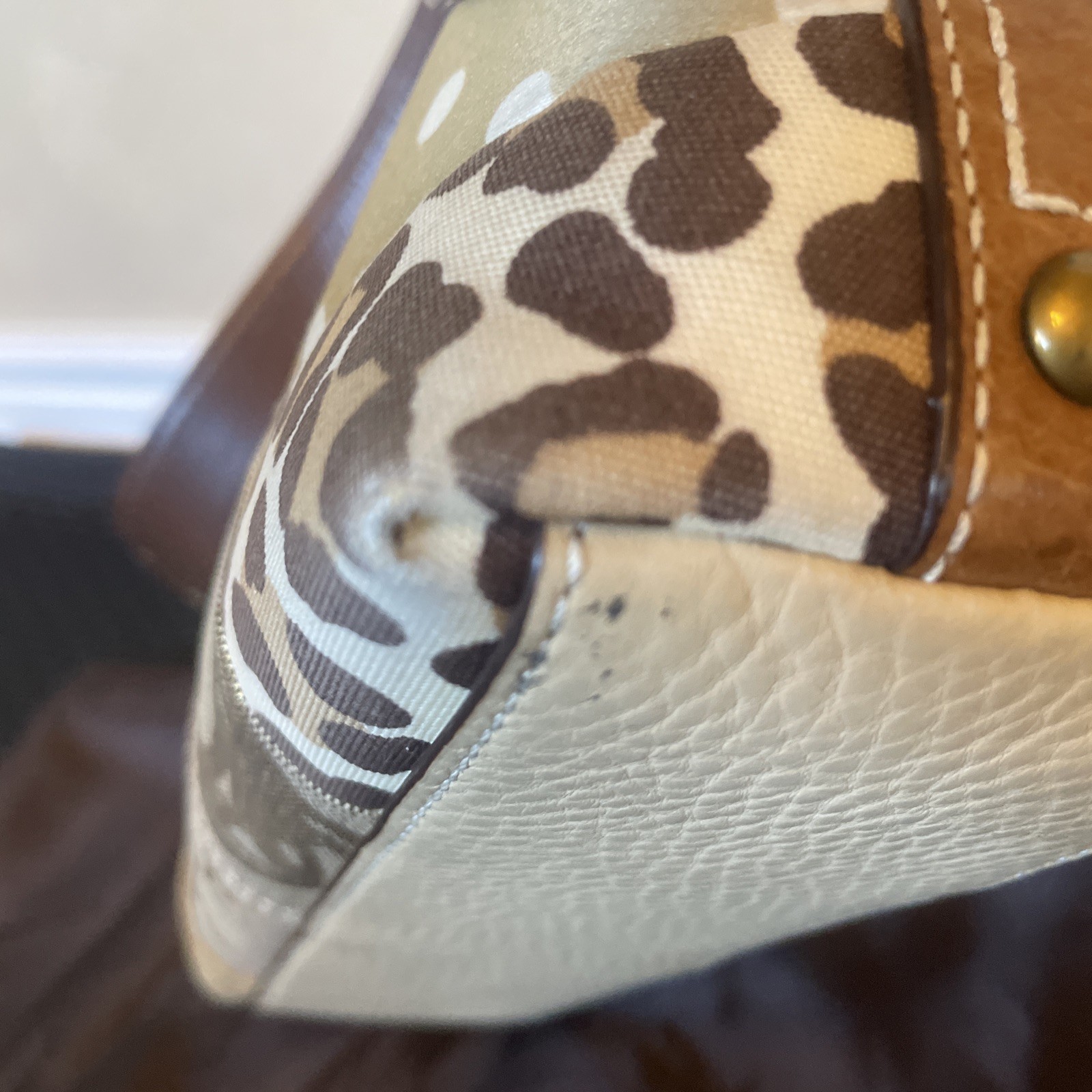 Vtg Coach Brown Gold Patchwork Monogram Animal Pr… - image 17