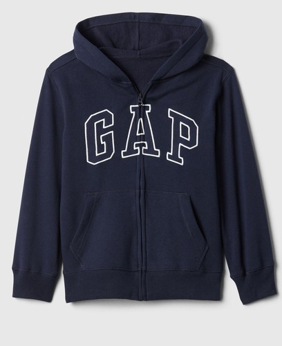 Gap Logo Hoodie Sweater Boys XXL (14-16) Full Zip Navy Blue Long Sleeve ~ New