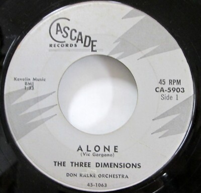 Three Dimensions 45 RPM Nightfall Single 7'' Vinyl VG Cascade Records