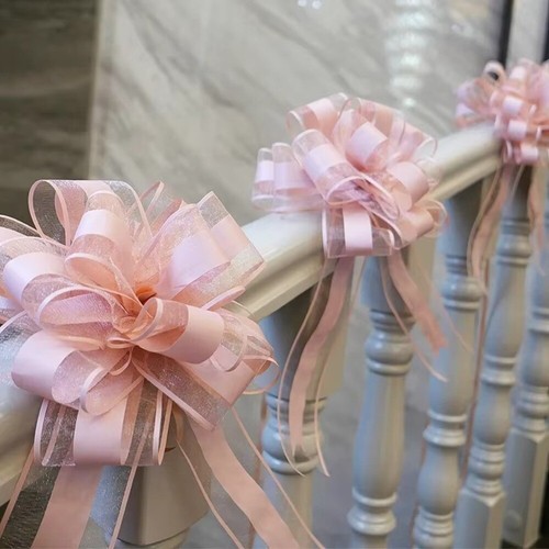 5Pcs DIY Wedding Car Ribbon Wedding Pull Bow Flower Home Decoration - Picture 6 of 21