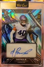Ivan Pace jr auto Wild Card Wildchrome 4/4 Minnesota Vikings Linebacker 