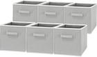 Foldable Cube Storage Bin, Gray, 6 Pack, Collapsible Bins, Lightweight, Sturdy