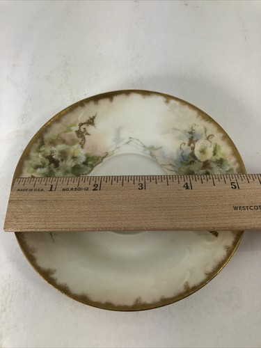 Theo Haviland Limoges 2 Different Saucers from France 5 1/4”Gold Bone China VTG - Picture 14 of 17