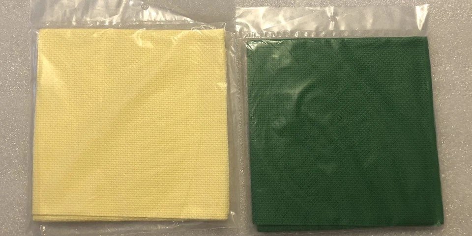 VTG Arts & Crafts Cambridge Cross Stitch Fabric X2 12x18” Yellow Green22225V1.5D - Image 3 of 3