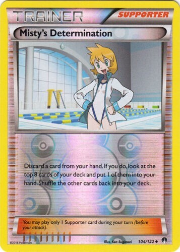 Mistys Determination 104/122 Breakpoint Reverse Holo Pokemon Card NM
