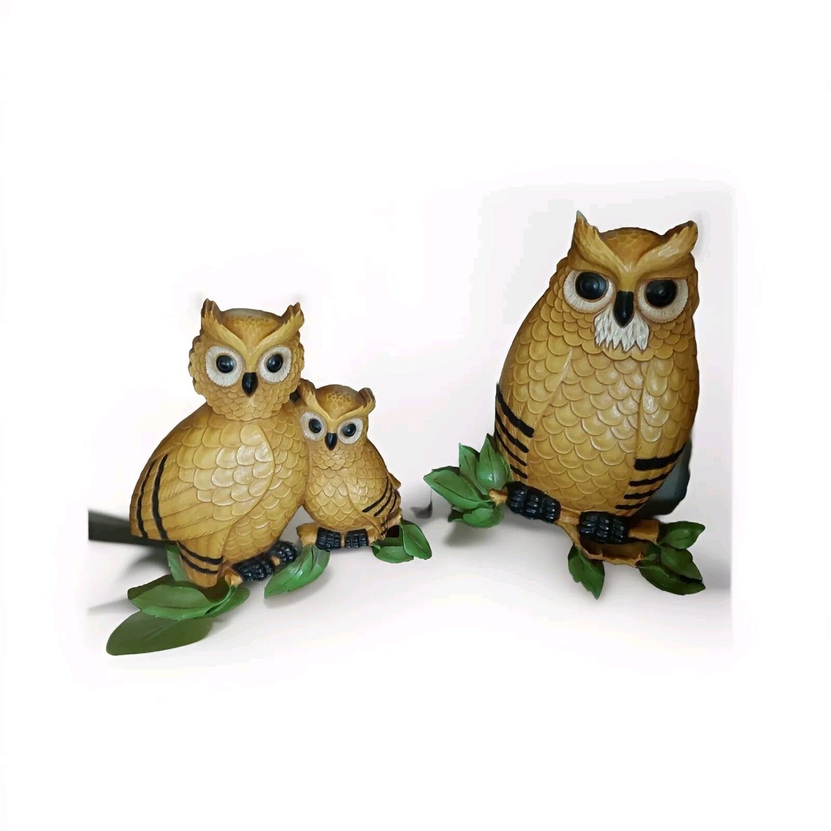 Vintage 1970's Homco OWL FAMILY (Set Of 2) Wall Hanging