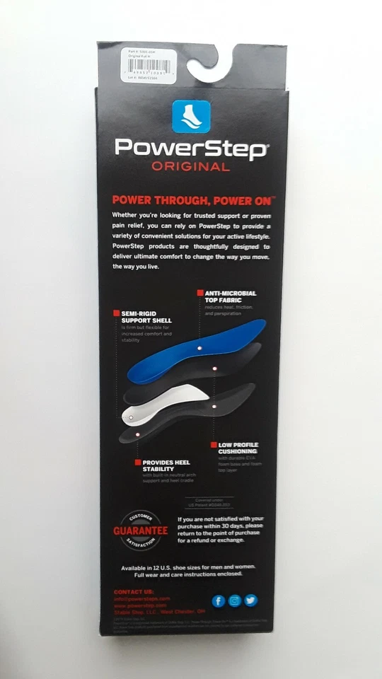Powerstep Original Full Length Insoles Inserts Arch Support Orthotic Sizes 4-15 - Image 3 of 4