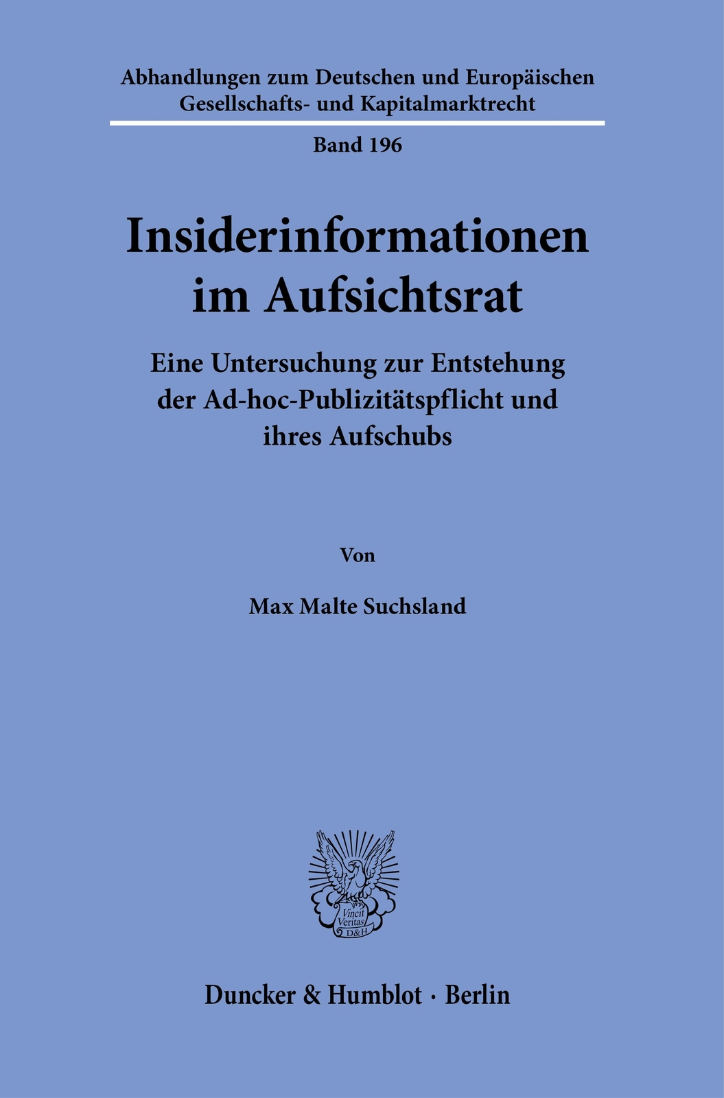 Thumbnail - Max Malte Suchsland | Insiderinformationen Aufsichtsrat. | Taschenbuch
