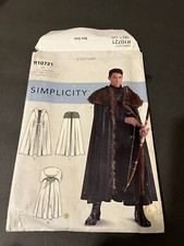 Simplicity 10721 Cloak Cape Costume Cosplay Fantasy Wizard One Size Unisex