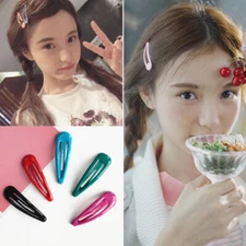 Glitter Snap Hair Clip Waterdrop Hairpin Candy Color BB Clip Metal Barrette 5cm