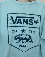 Van s California Native Bear Off The Wall Men s Creamy Teal T Shirt Size Medium