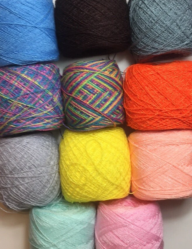 Crystal Lace yarn. 51 Colors, Acrylic/Rayon 3.5oz.900 yds each.1 set 2 ball - Image 3 of 4