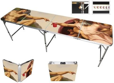 8' Folding Beer Pong Table with Bottle Opener