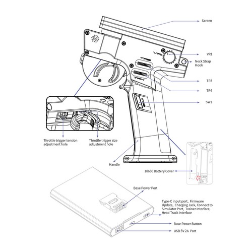 Flysky Noble NB4+ 8CH Transmitter with FGr4S V2 Receiver IPS Touch Screen B3D1 - Picture 12 of 17