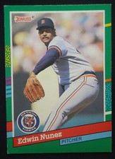 1991 Donruss Baseball #620 Edwin Nunez ERROR NO DOT