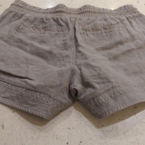 Athleta Women Gray Linen 3" Elastic Waist Drawstring Athletic Shorts Size 0 - Picture 8 of 11
