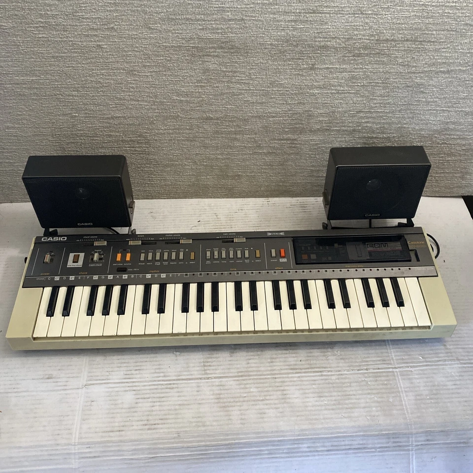VTG Casiotone Casio MT-800 Analog Piano Keyboard Synth w/ Speakers & Stand READ! - Image 2 of 4