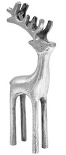 Deko Rentier Figur SILBER  Aluguss 9x3x21,5cm Hirsch Weihnachtsdeko Weihnachten