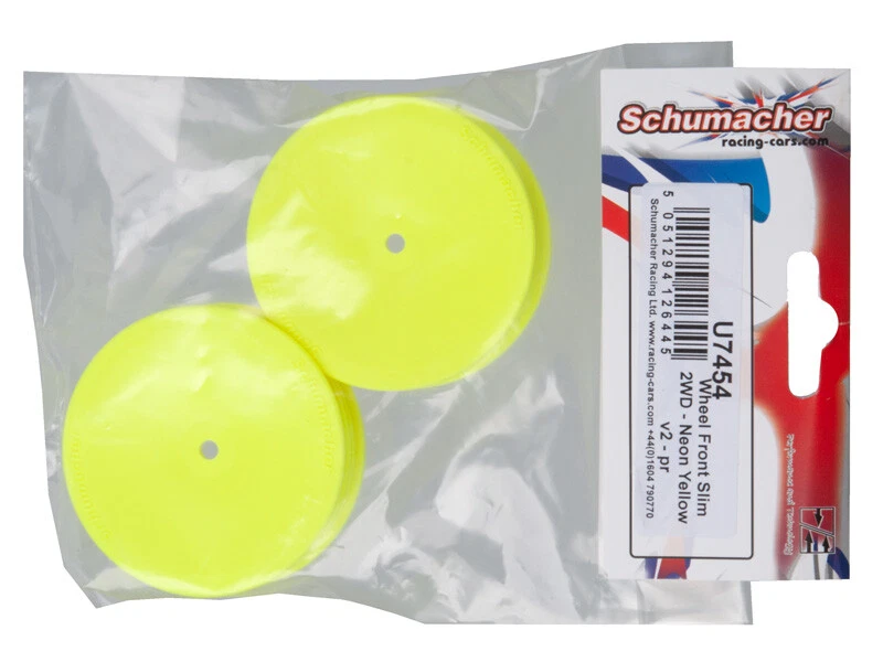 Schumacher 1:10 Felgen Gelb Front 2WD 12mm Slim Sechskant Neon Offroad (1) - Bild 2 von 4