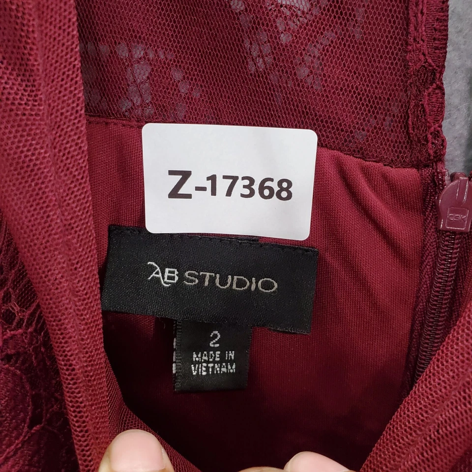 Vestido para mujer AB Studio 2 rojo floral encaje cambio sin mangas cuello redondo nuevo con etiquetas Foto 2 de 4
