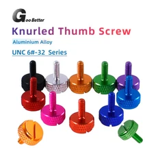 UNC 6#-32 Aluminium Alloy Flat Knurled Thumb Screw For PC Case Hand Grip Bolts