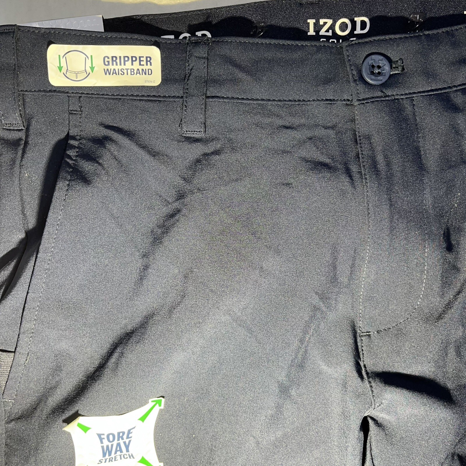 IZOD GOLF Mens Lightweight Pants Blue 4 Way Stretch Swing Flex Size
