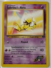 Pokemon - Sabrina's Abra 93/132 Unlimited  Gym Challenge NM