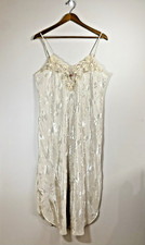 California Dynasty expressions Lingerie Chemise Slip Gown LARGE Nude Floral