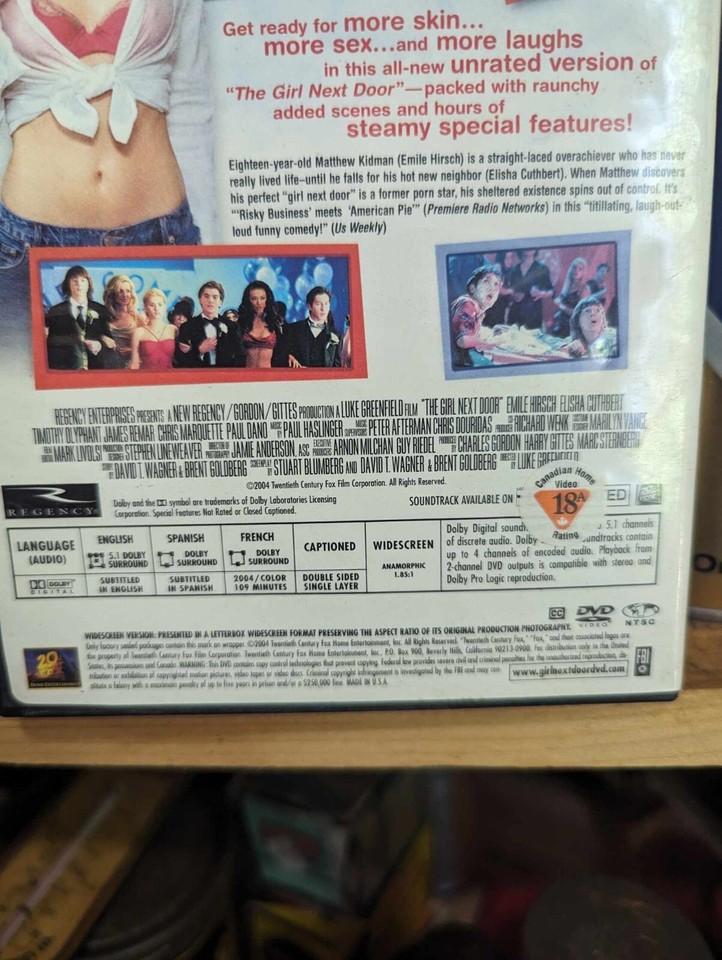THE GIRL NEXT DOOR UNRATED VERSION DVD MOVIE REGION 1 eBay