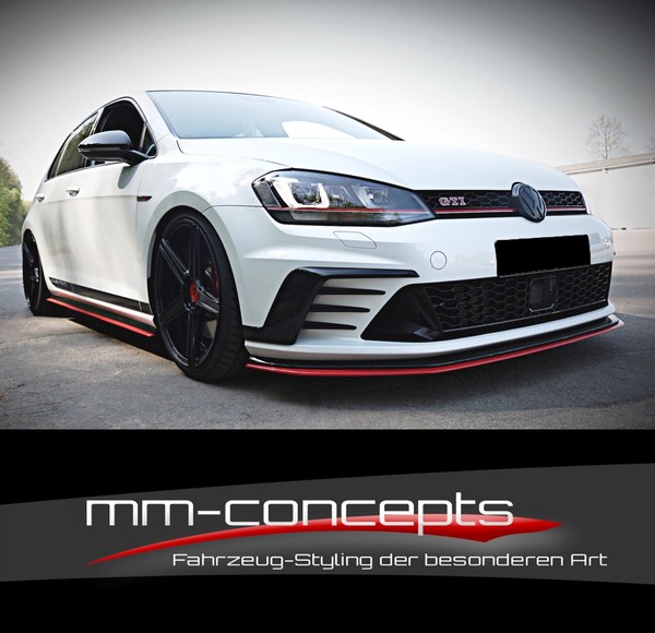CUP Spoilerlippe Schwarz FüR VW Golf 7 VII GTI Clubsport S Frontspoiler Schwert-image