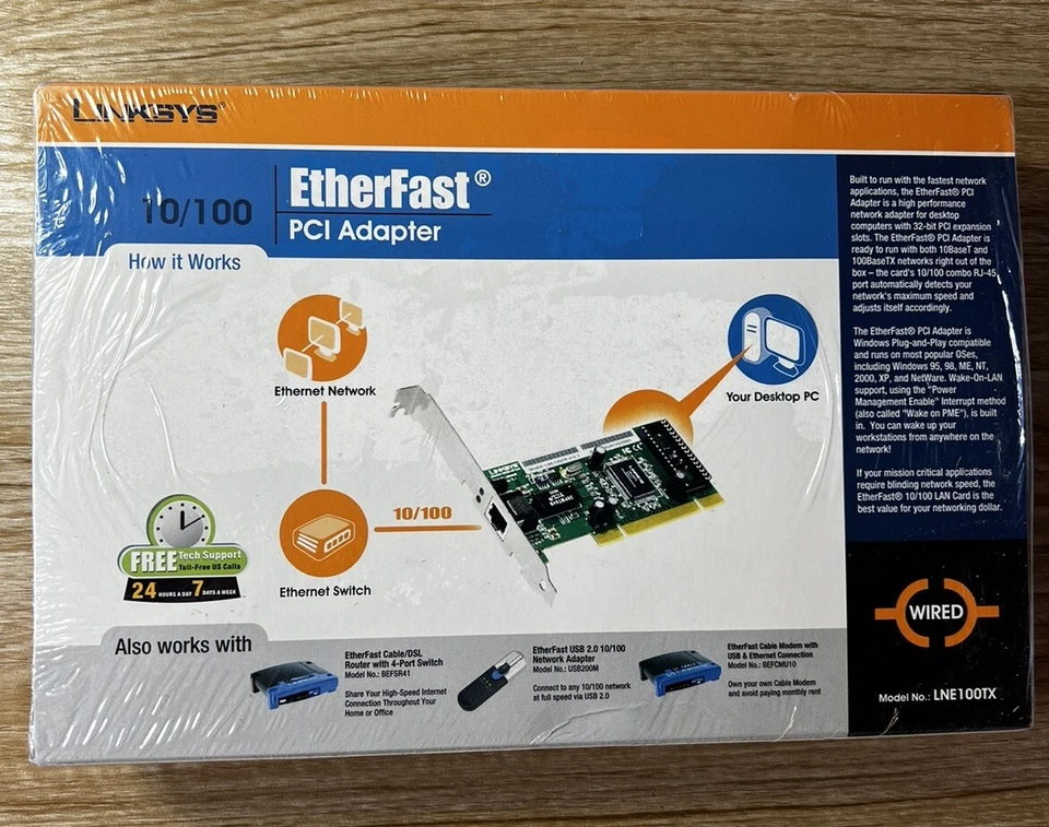 Linksys 10/100 Etherfast PCI Adapter with Wake-on-LAN for Desktop Computers - Image 2 of 4