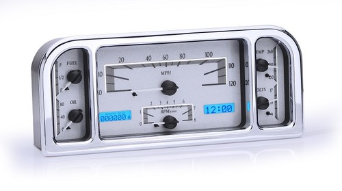 Dakota Digital 37 38 Ford Car Analog Gauge System Silver Alloy Blue VHX-37F-S-B - Picture 2 of 6