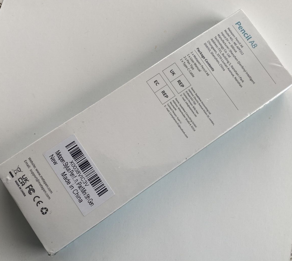 EiP Pencil 2 Per IPad 2018-2025 – Attacco Magnetico, Punta 0,1mm, Ricarica USB-C, 15h Batteria, Bianca