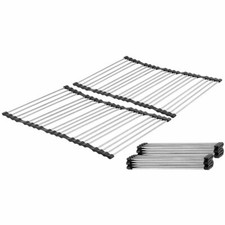 Rosenstein & Söhne 2er-Set faltbare XXL-Edelstahl Abtropf-Auflagen, 55 x 45cm
