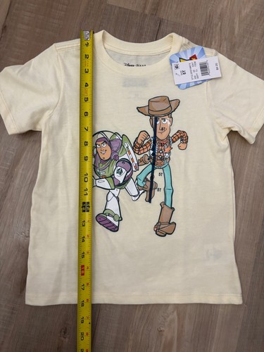 NWT Disney TOY STORY Graphic T Shirt 5T Yellow Woody Buzz Cotton Crew Top Tee - Picture 14 of 14
