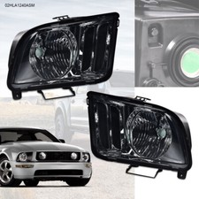 Headlights Replacement Fit For 2005-2009 Ford Mustang Left Right Smokeblack Headlights Replacement Fit For 2005-2009 Ford Mustang Left Right Smokeblack