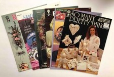 vtg LOT 6 silk flowers RIBBON Victorian HATS lace HEARTS basket project BOOKS