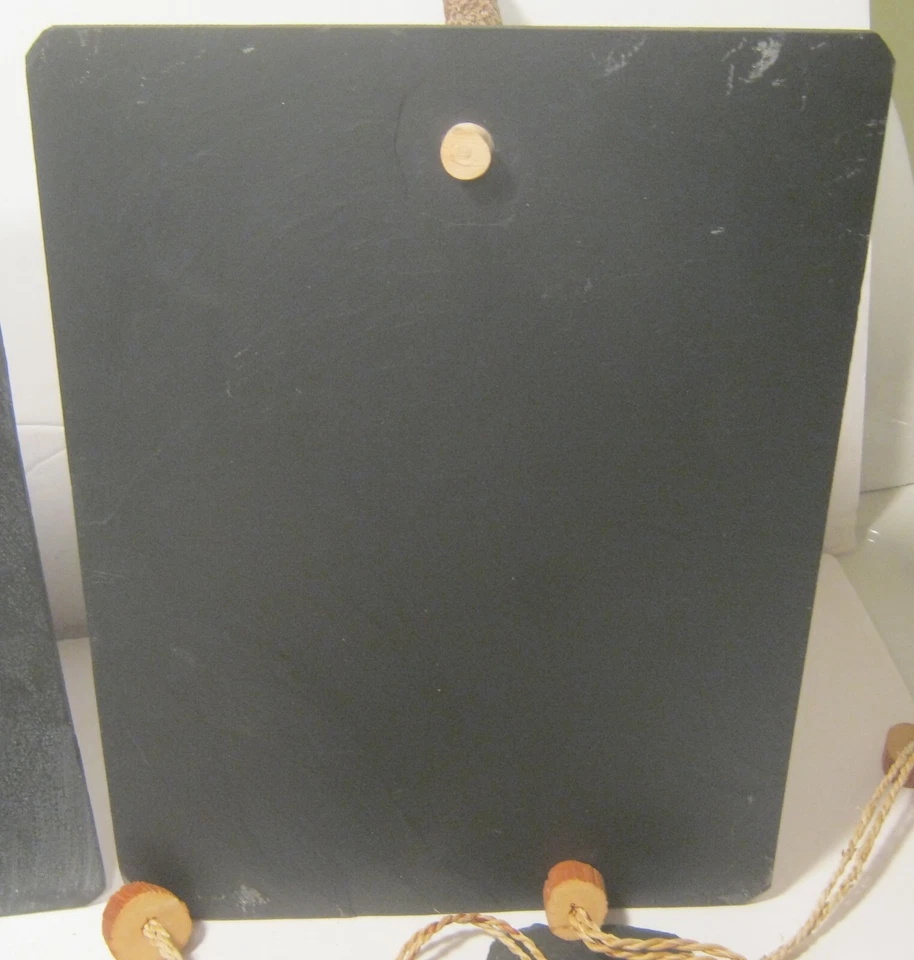 Pair of SLATE BOARDS w Slate Tags & Stone Styli GAME? Advertising? COOL!!! - Image 4 of 4