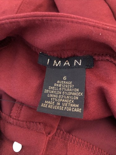 IMAN Global Chic 6 NWT Red Zip Pockets Global Chic Ponte Ankle Pants $60 - Picture 4 of 8