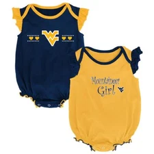 West Virginia Mountaineers Creeper 2 Pack Homecoming Bodysuit Set